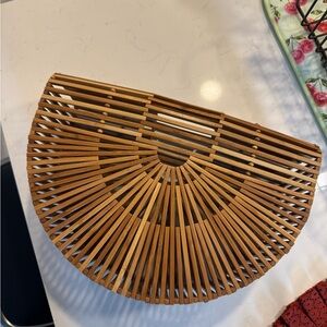 Cult Gaia Bamboo Half-Moon Handbag